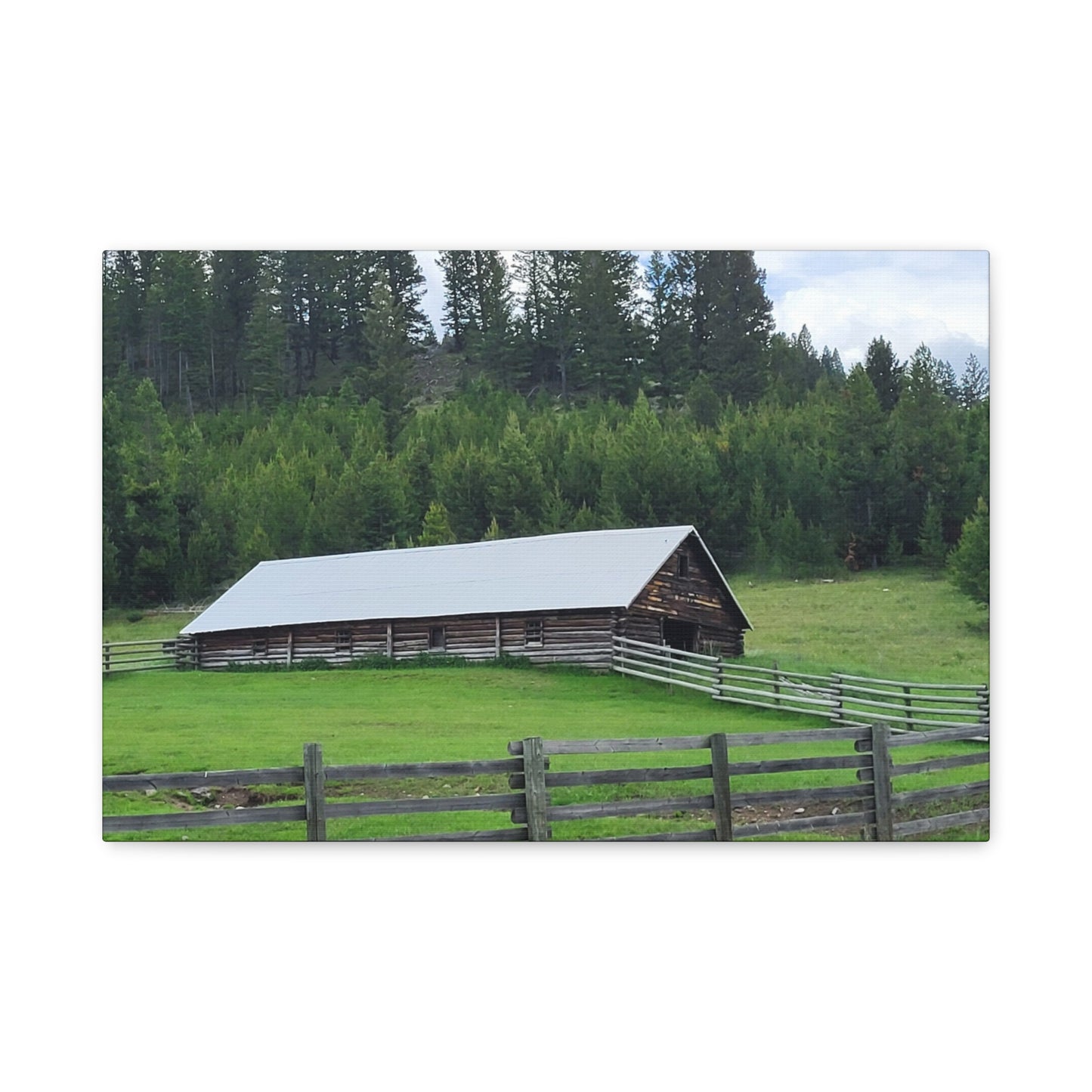 Rustic Montana Farmhouse Canvas Print, Country Home Decor, Landscape Wall Art, Nature Photography, Farmhouse Aesthetic