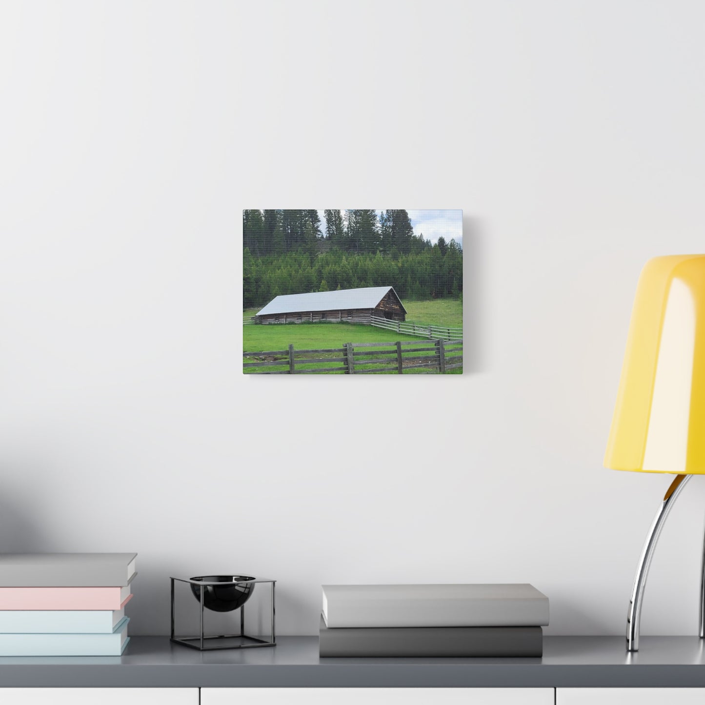 Rustic Montana Farmhouse Canvas Print, Country Home Decor, Landscape Wall Art, Nature Photography, Farmhouse Aesthetic