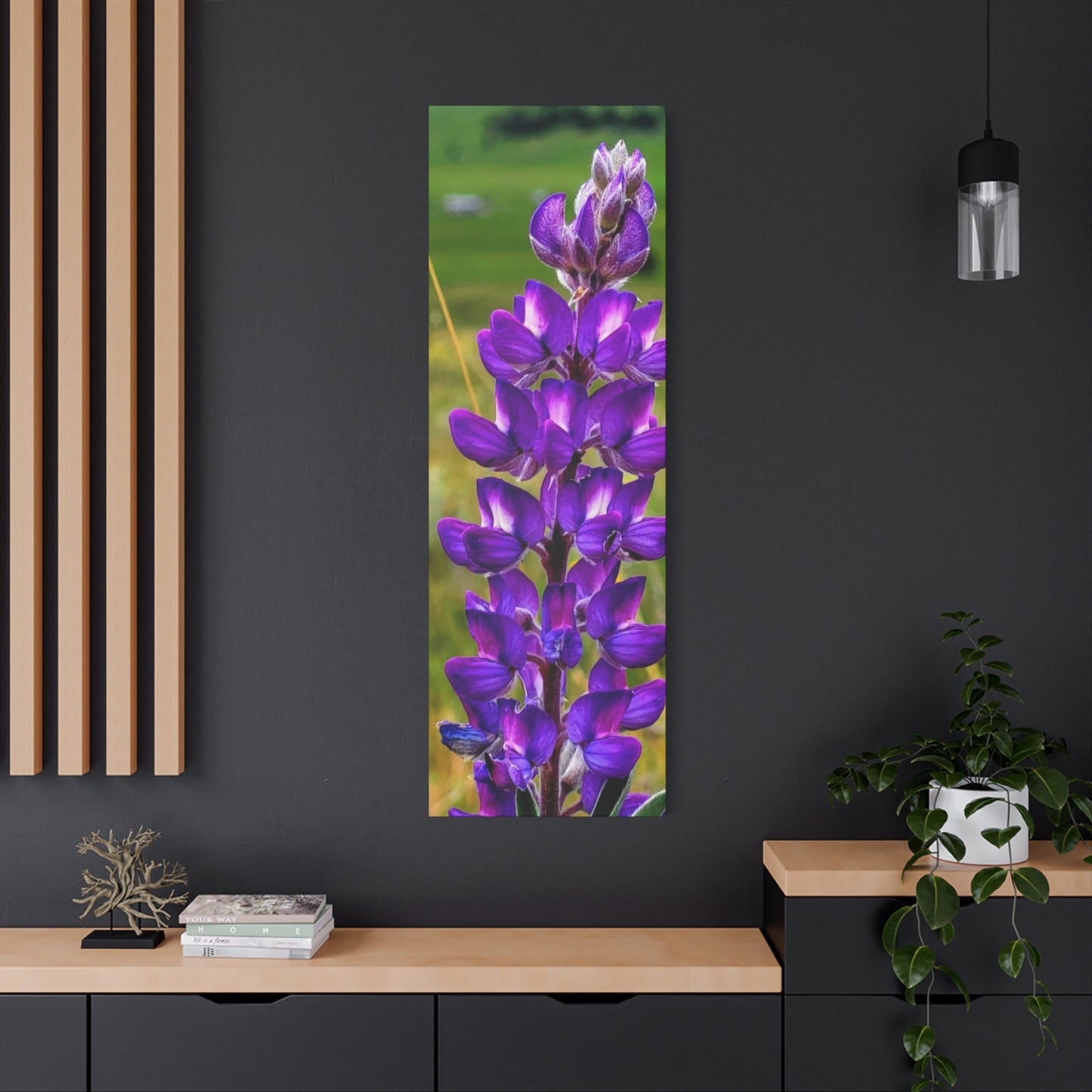 Purple Lupin Canvas Art Print, Floral Wall Decor, Nature Photography, Home Decor, Gift for Plant Lovers, Living Room Art