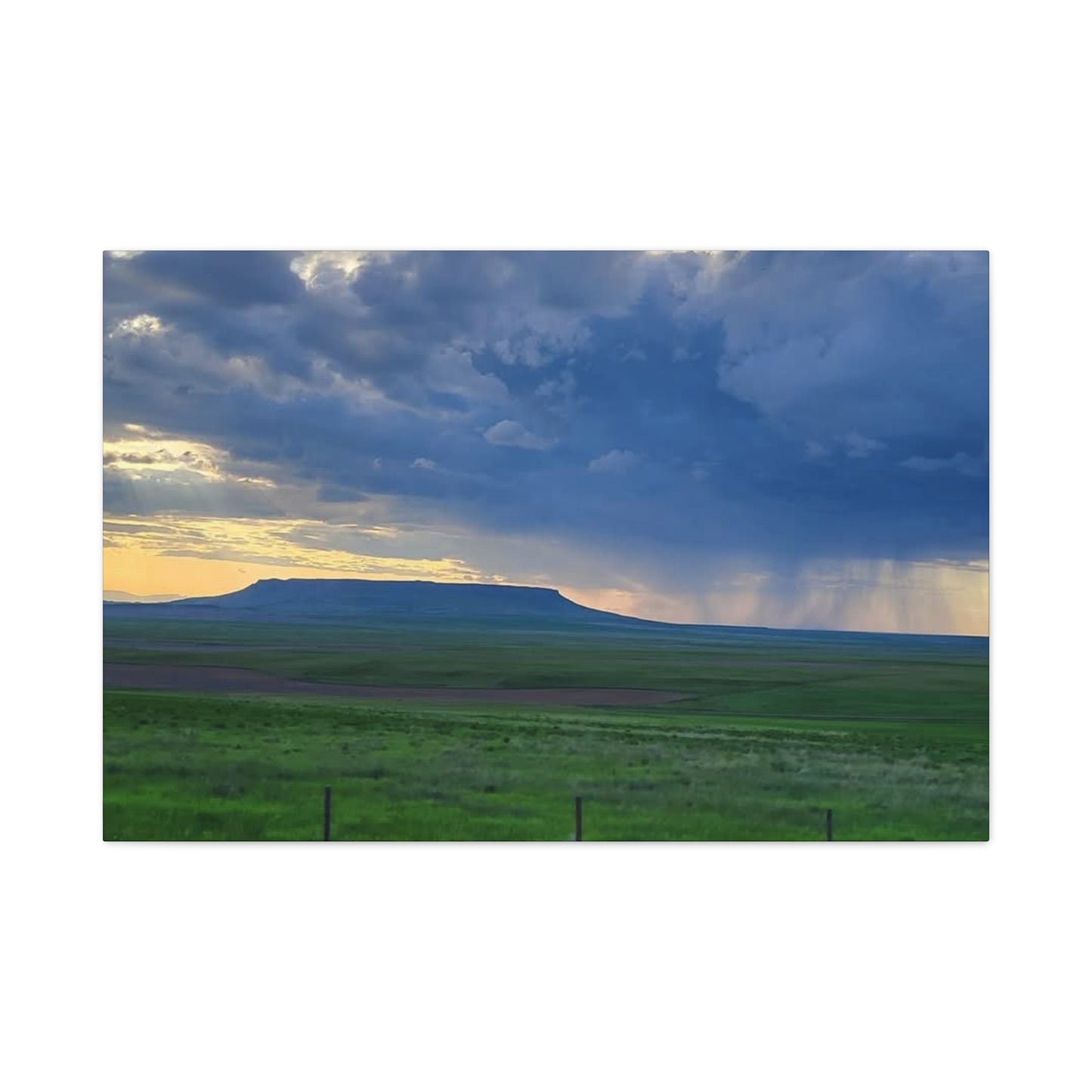Square Butte Montana Storm Landscape Canvas Print, Nature Wall Art, Home Decor for Nature Lovers, Scenic Artwork