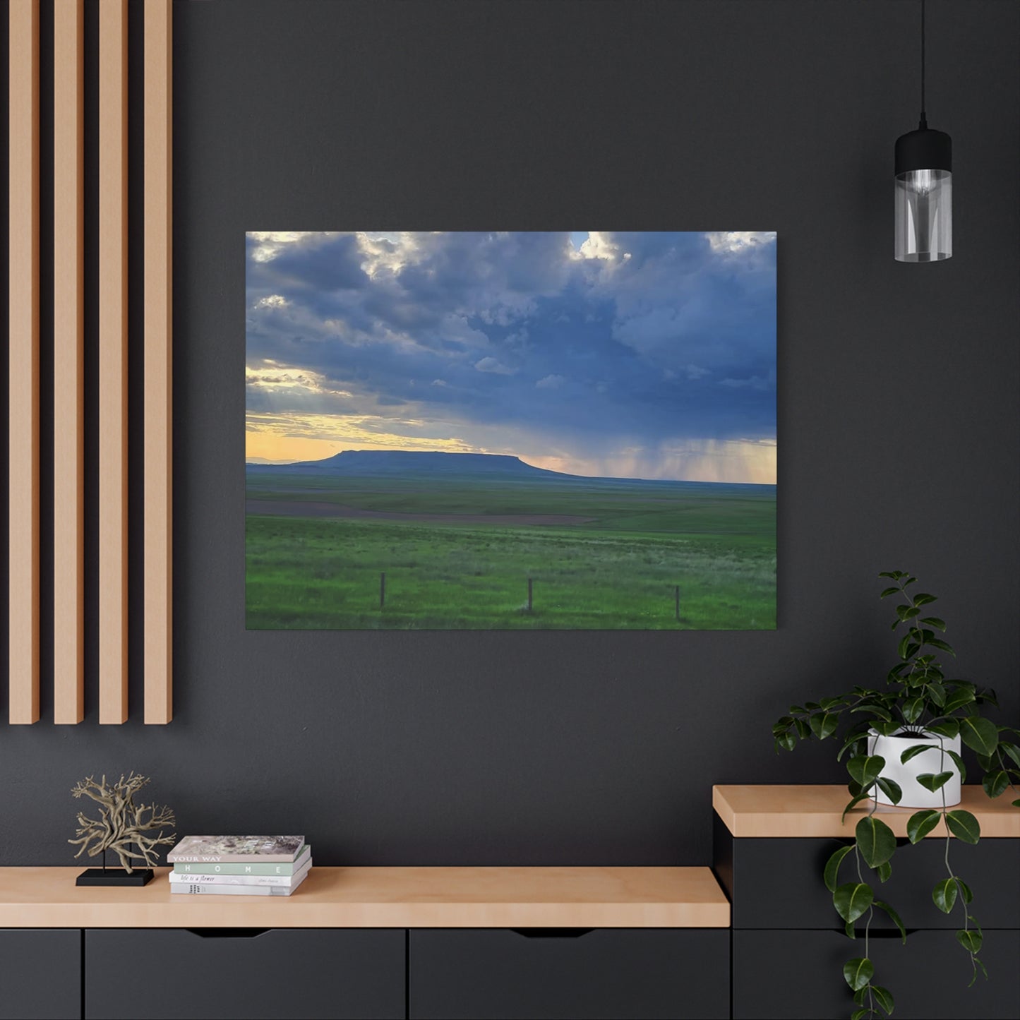 Square Butte Montana Storm Landscape Canvas Print, Nature Wall Art, Home Decor for Nature Lovers, Scenic Artwork