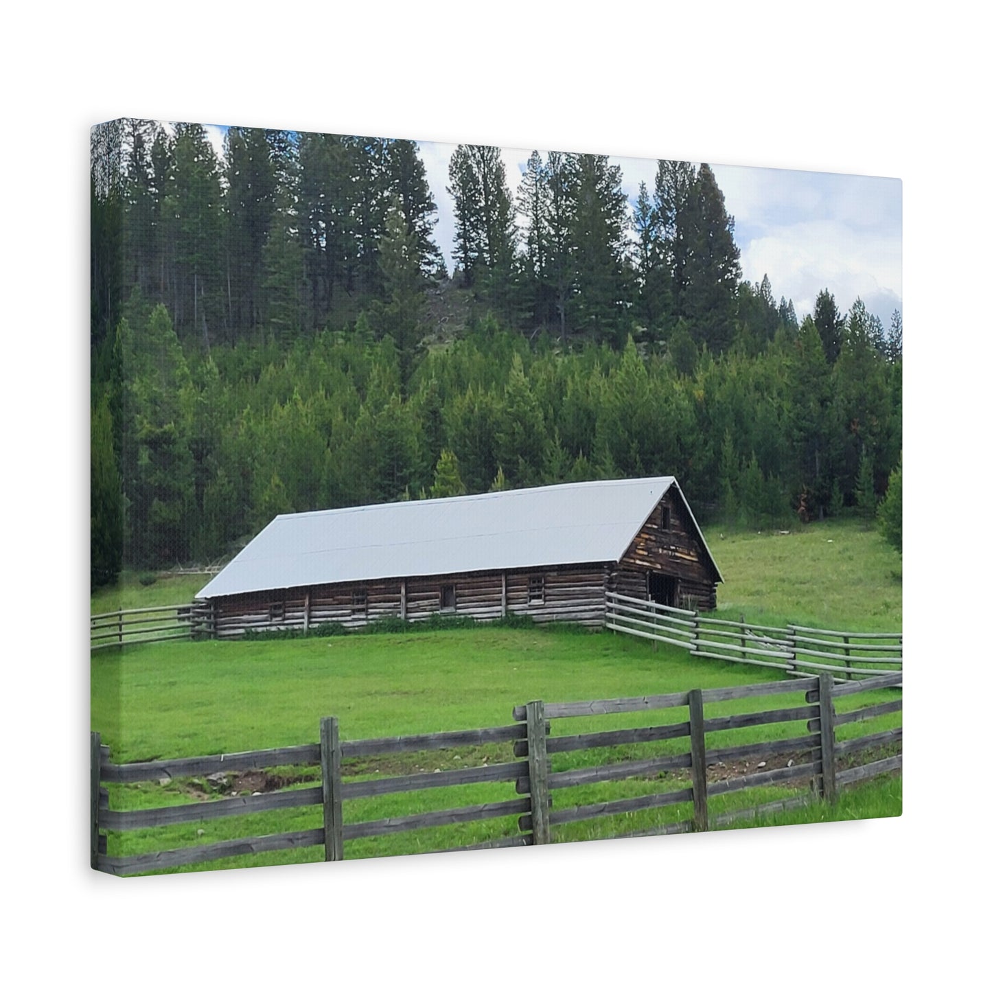 Rustic Montana Farmhouse Canvas Print, Country Home Decor, Landscape Wall Art, Nature Photography, Farmhouse Aesthetic