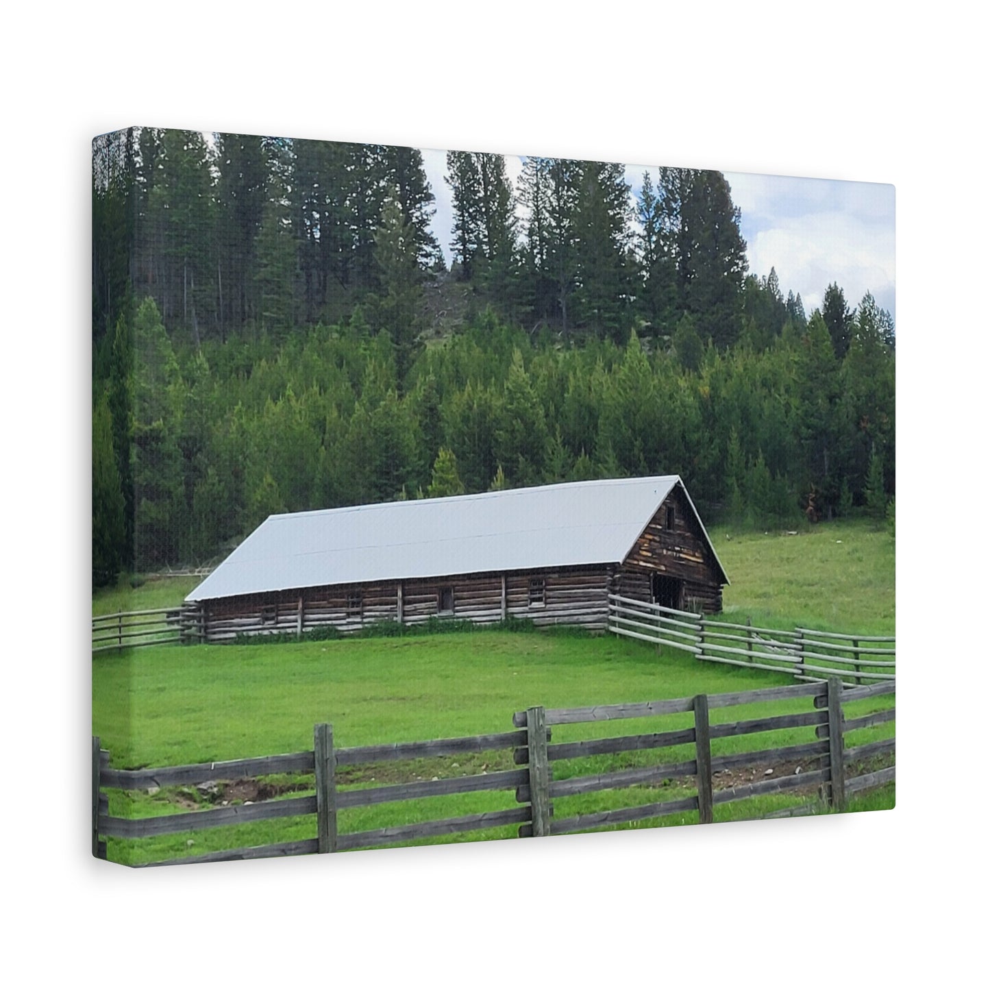 Rustic Montana Farmhouse Canvas Print, Country Home Decor, Landscape Wall Art, Nature Photography, Farmhouse Aesthetic