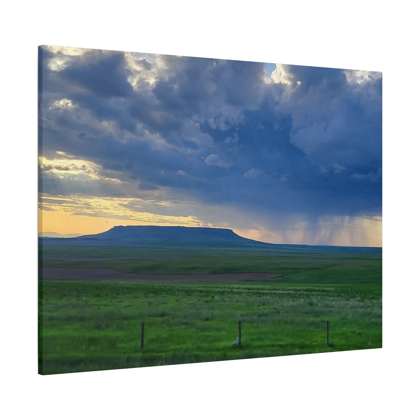 Square Butte Montana Storm Landscape Canvas Print, Nature Wall Art, Home Decor for Nature Lovers, Scenic Artwork