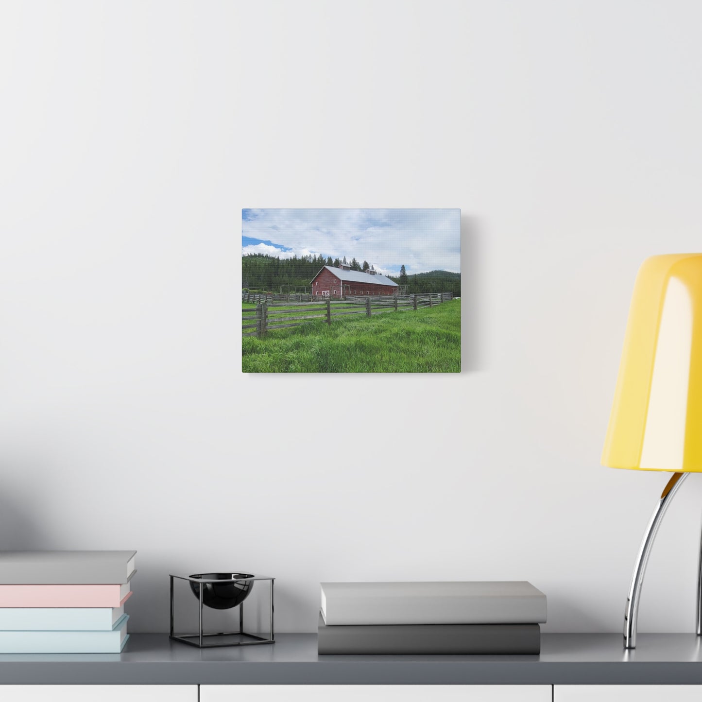 Rustic Montana Barn Canvas Print, Wall Art, Red Barn Decor, Country Home Wall Decor, Farmhouse Wall Art, Nature Print